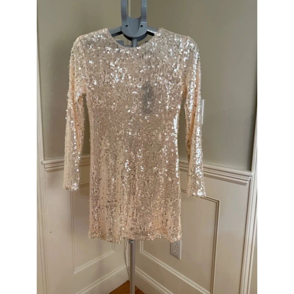 Gianni Bini Ruby Sequin Mini Dress NWT Size Small Champagne